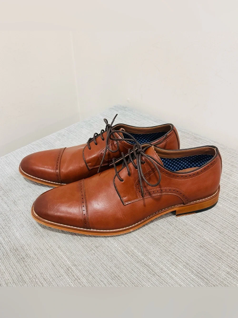 Ashford Hayes Define Men's Dress Shoes Cognac Tan Oxford Size 13M Model 055434